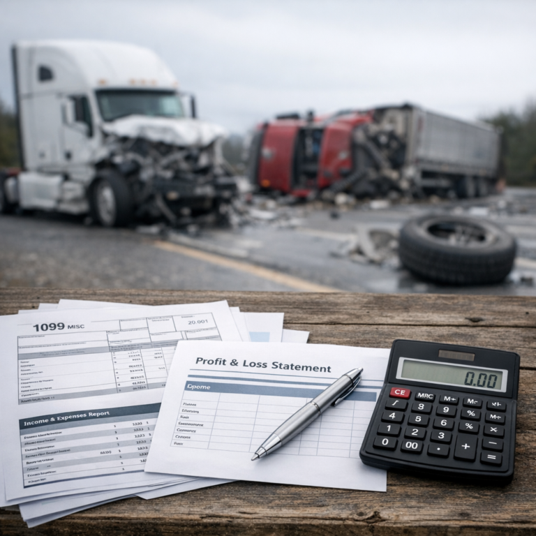 1099 income loss truck illustration for 1099 income loss documentation after truck accidents