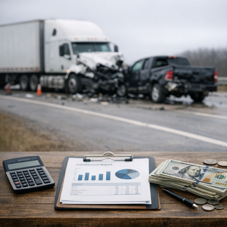 commission income loss truck illustration for Commission based income disruption after truck accidents