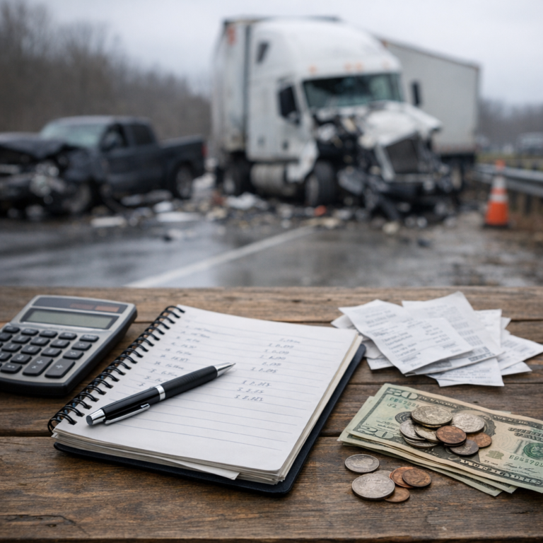 daily expense tracking injury illustration for Daily expense tracking after truck accidents