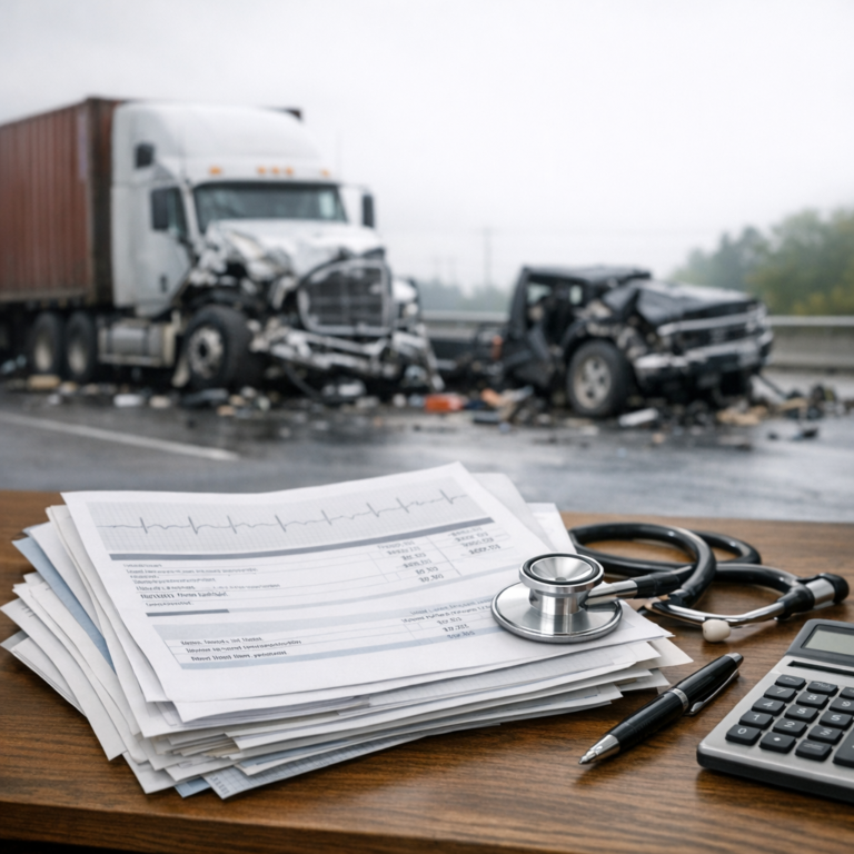 delayed hospital bills truck illustration for Delayed hospital bills after truck crashes