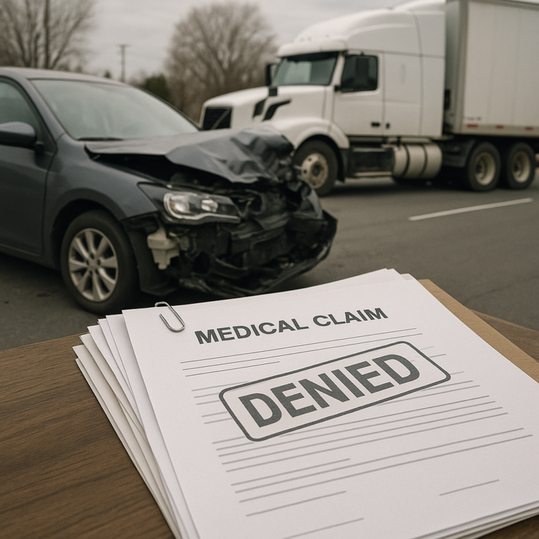 denied medical claims truck illustration for Denied medical claims after truck accidents