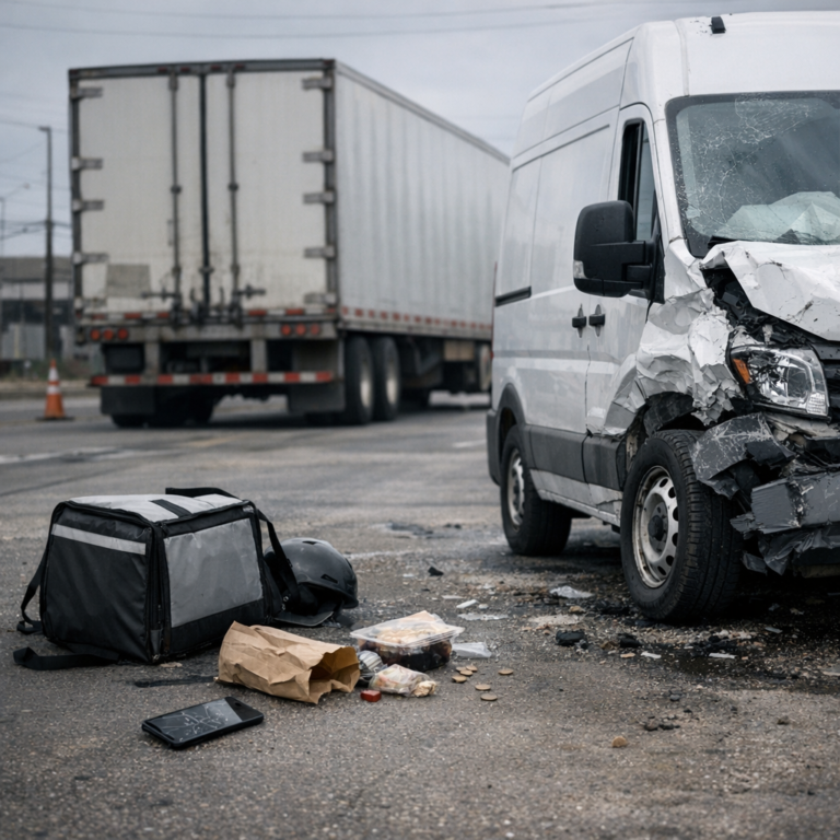 gig worker income loss truck illustration for Gig worker income disruption after truck injuries