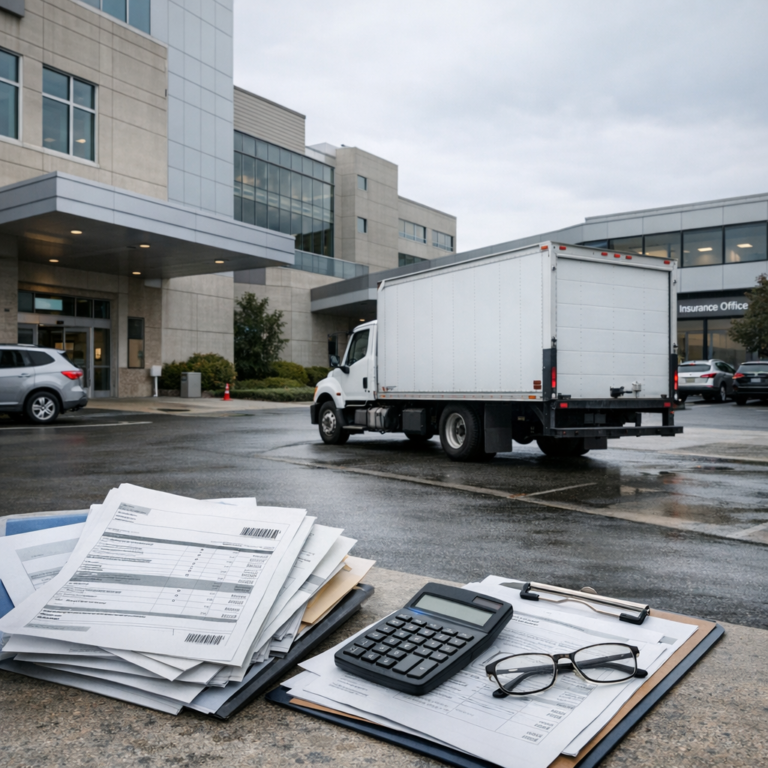 billing coordination hospital truck illustration for Hospital billing coordination with insurers