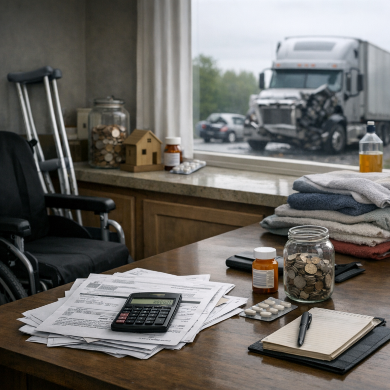 household costs truck injury illustration for Household cost increases after truck accidents