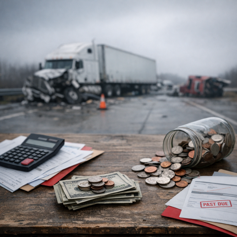 income instability truck illustration for Income instability after catastrophic truck injuries