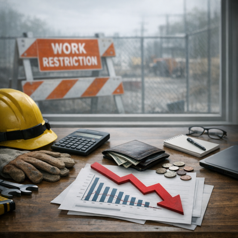 work restriction income loss illustration for Income reduction due to work restrictions