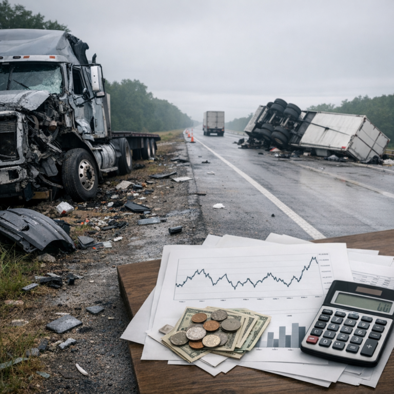 income volatility truck illustration for Income volatility following serious truck injuries