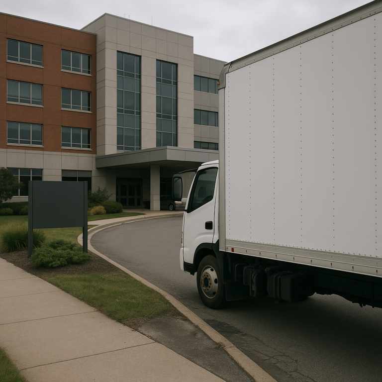 insurance coordination hospital truck illustration for Insurance claim coordination with hospitals