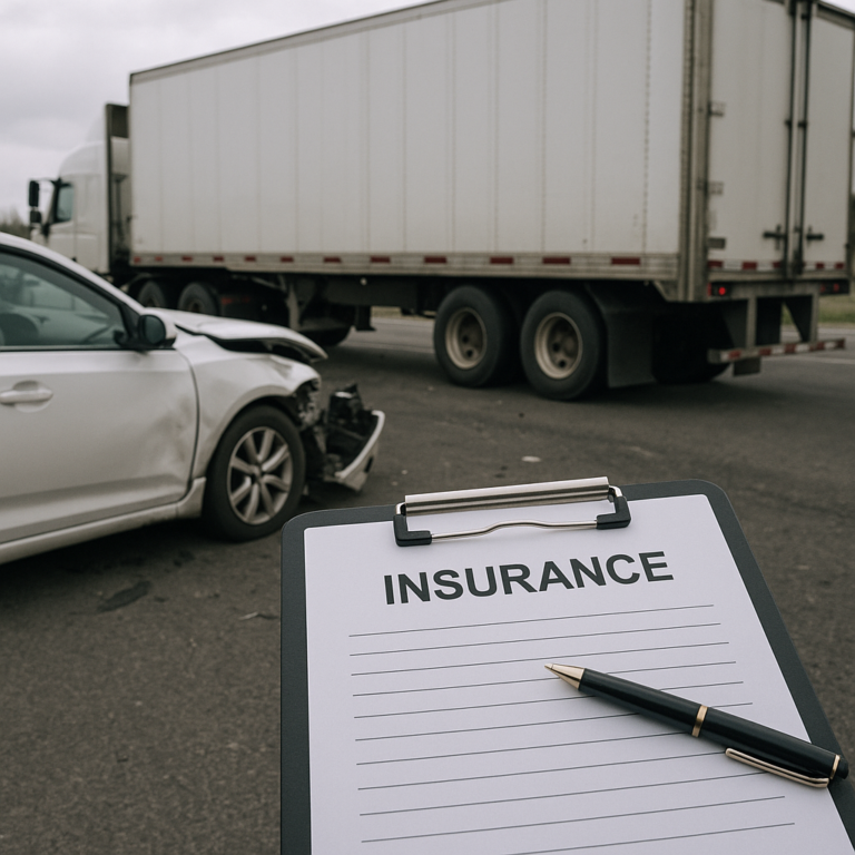insurance coverage verification truck illustration for Insurance coverage verification after truck accidents