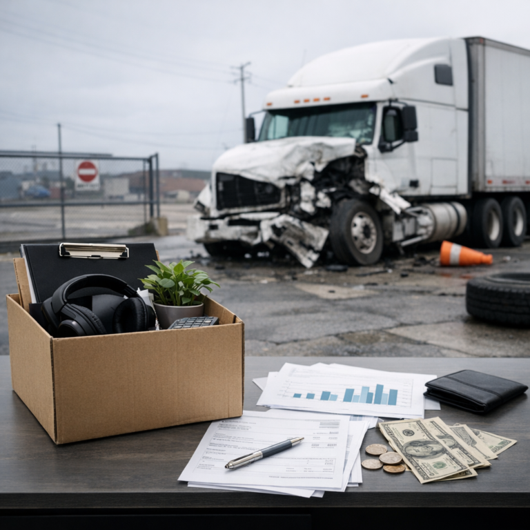 termination income disruption truck illustration for Job termination income disruption after truck injuries