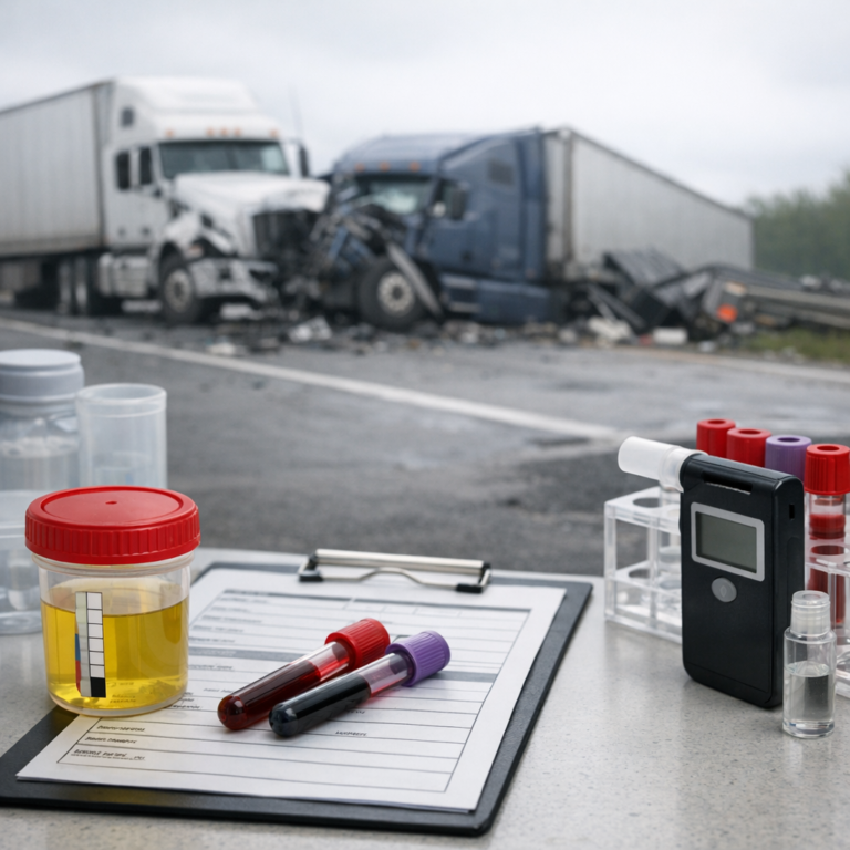 lab test charges truck illustration for Laboratory testing charges after truck crashes