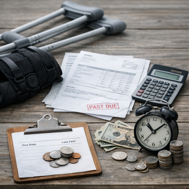 late fee costs injury illustration for Late payment fees after injuries