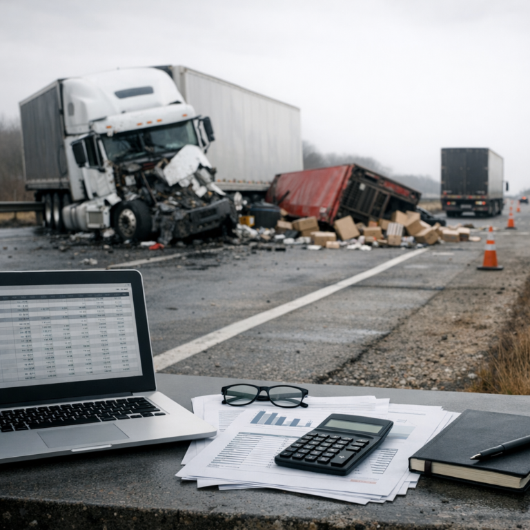 productivity income loss truck illustration for Loss of productivity income after truck accidents