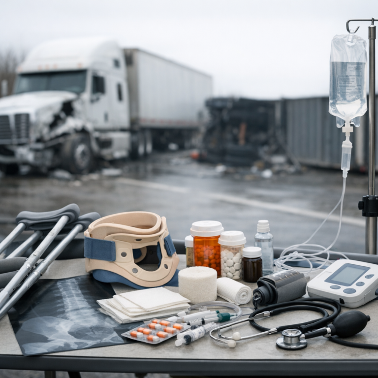 medical supply costs truck illustration for Medical supply costs after truck accidents