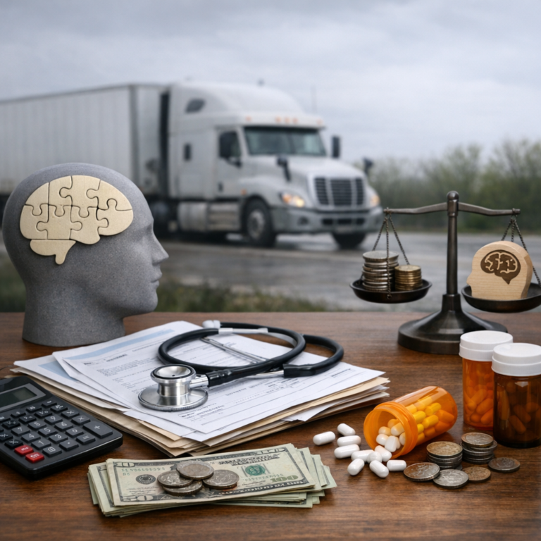 mental health costs truck illustration for Mental health treatment costs after truck accidents