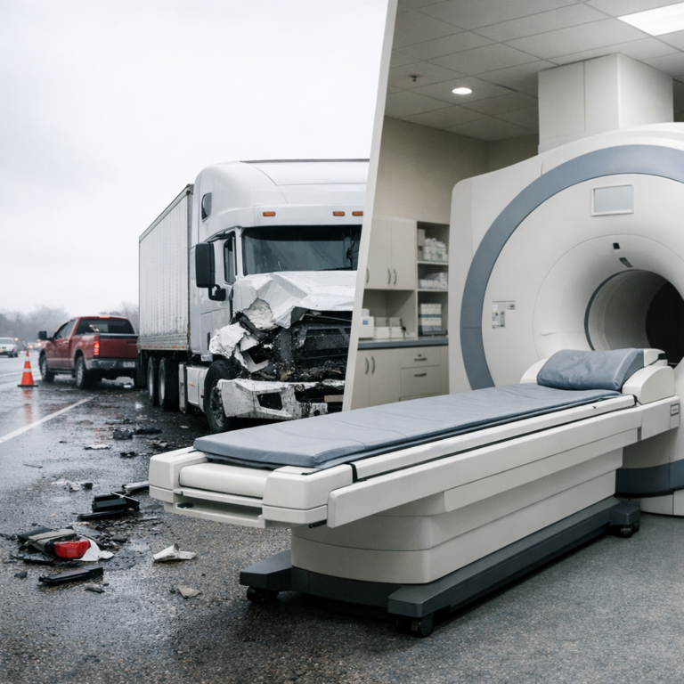 MRI costs truck accident illustration for MRI expenses following truck crashes