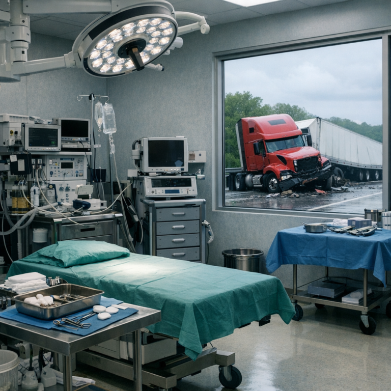 operating room charges truck illustration for Operating room charges after truck accidents