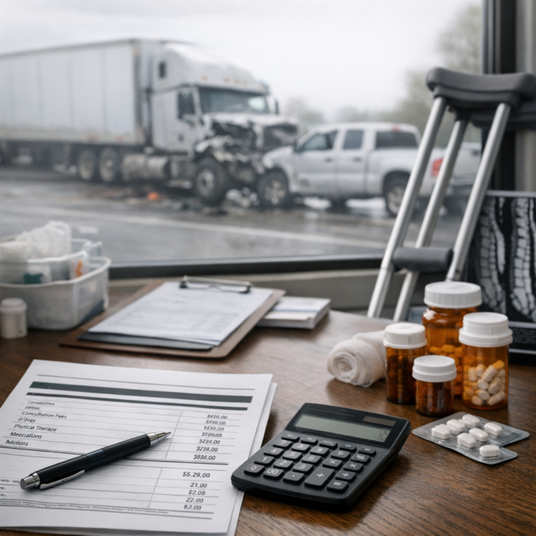 outpatient costs truck accident illustration for Outpatient treatment costs after truck crashes