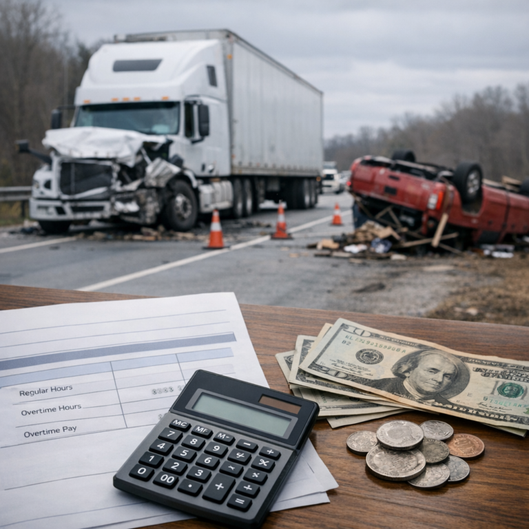 overtime income loss truck illustration for Overtime income loss after truck accidents