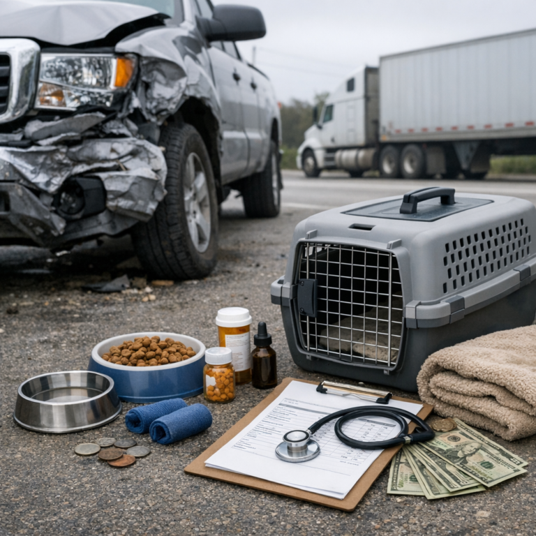 pet care costs truck illustration for Pet care expenses after truck accidents