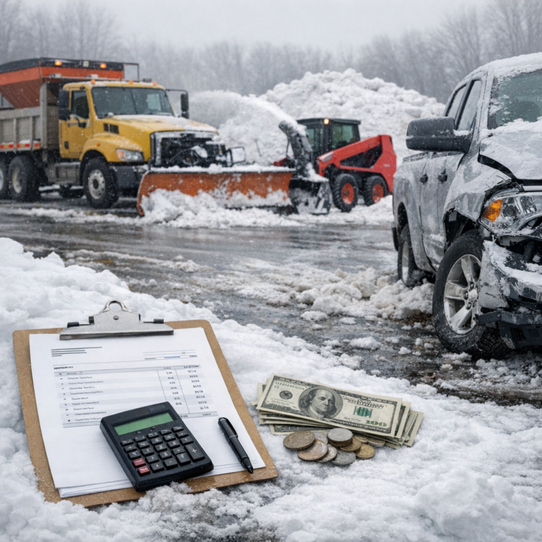 snow removal costs truck illustration for Snow removal expenses after truck injuries