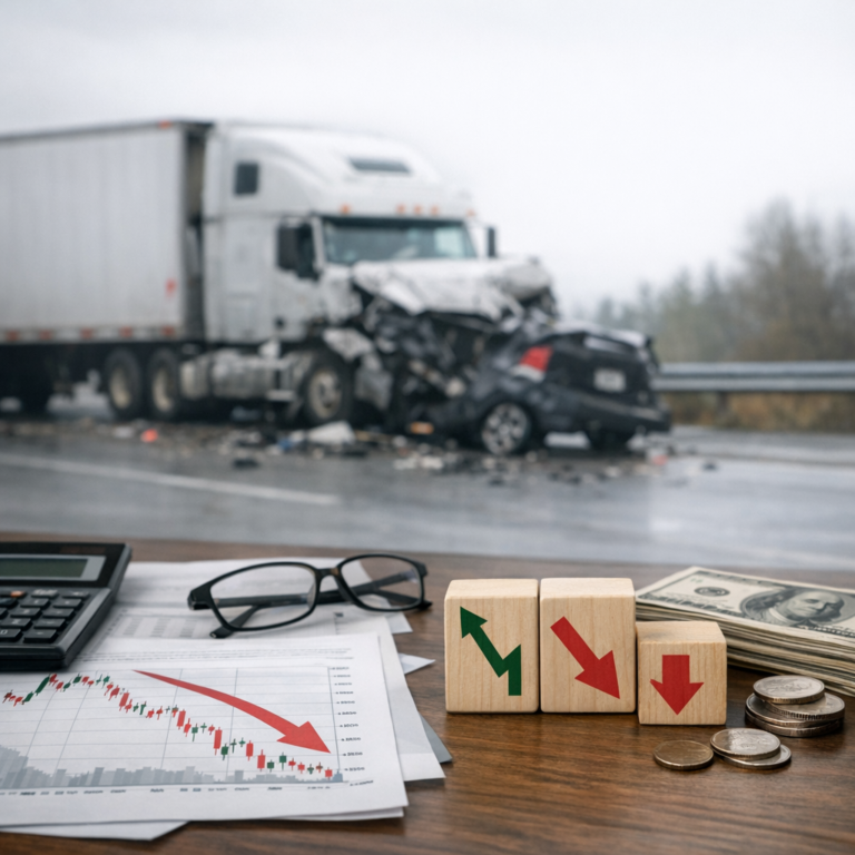 Illustration of Stock option income loss after truck injuries