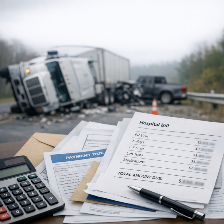unexpected hospital charges truck illustration for Unexpected hospital charges after truck accidents