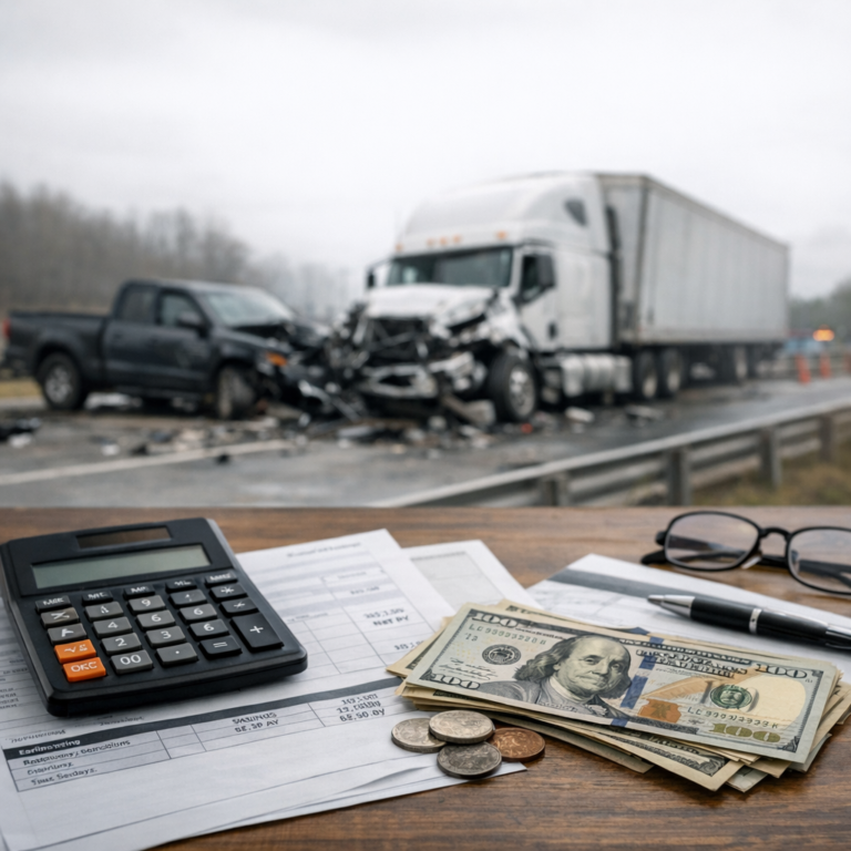 unpaid leave income loss truck illustration for Unpaid leave income loss after truck accidents
