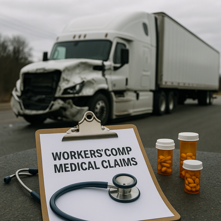 workers comp medical claims truck illustration for Workers compensation medical claims in truck accidents