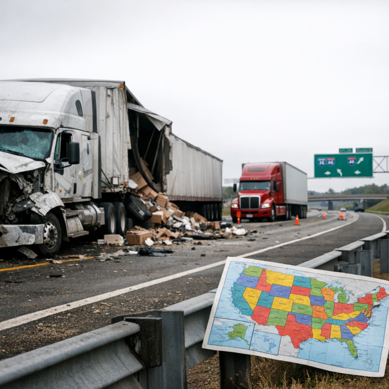 punitive damages truck accident state illustration for How punitive damages differ by state in truck accidents
