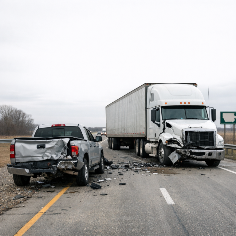 Illustration of Iowa truck accident laws and liability