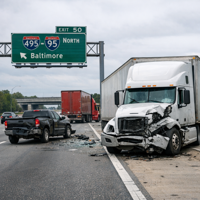 Illustration of Maryland truck accident laws and claims