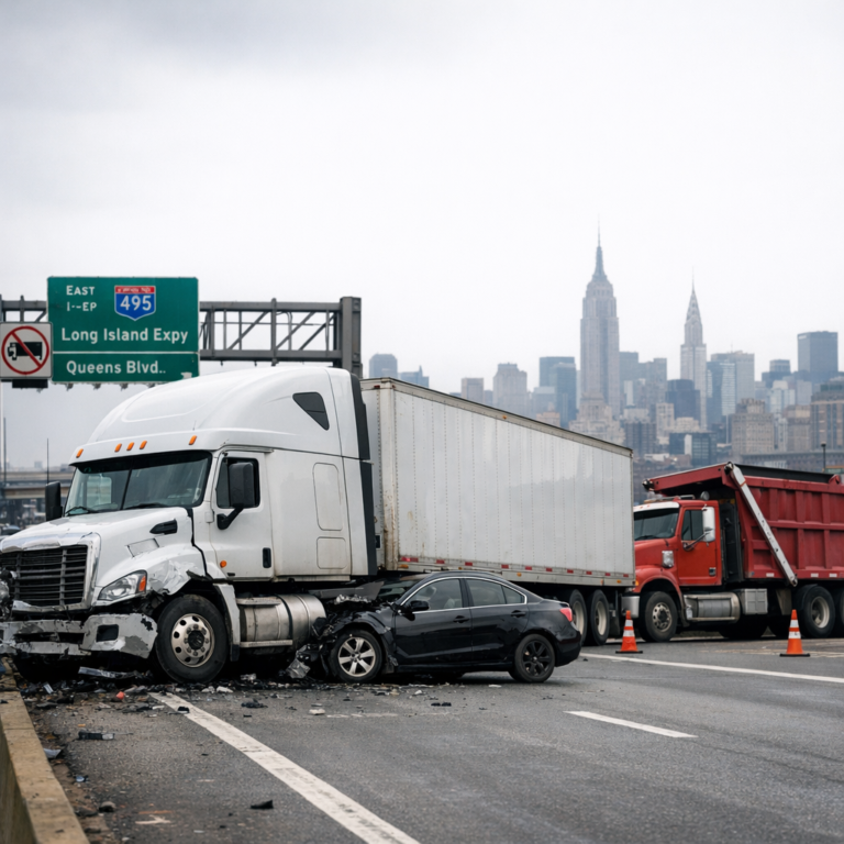 Illustration of New York truck accident laws explained