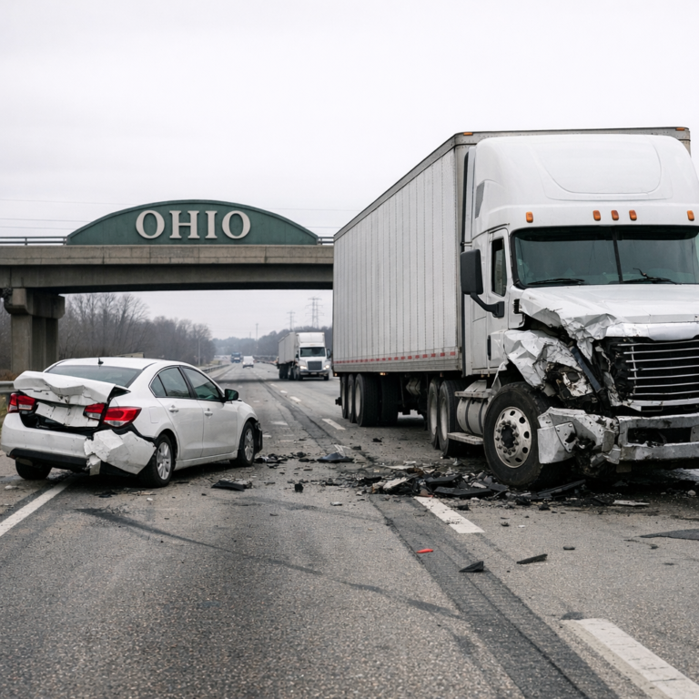 Illustration of Ohio truck accident laws and liability rules