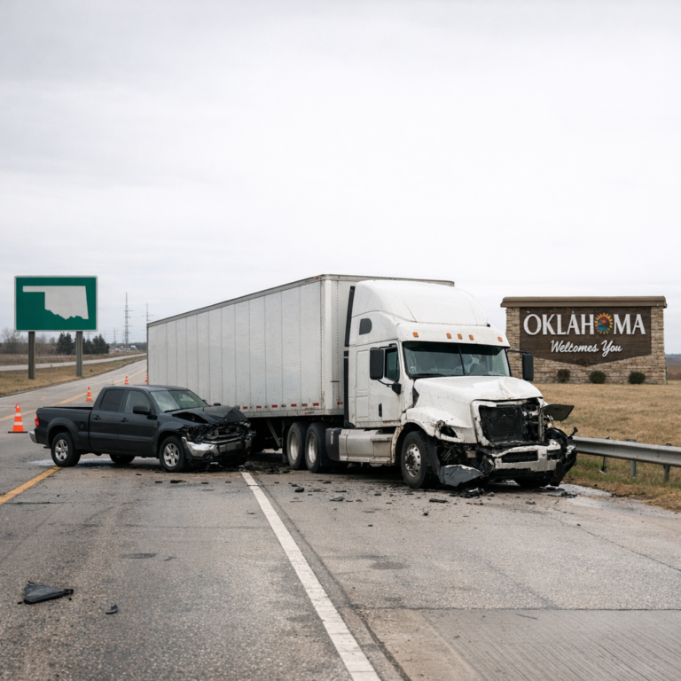 Illustration of Oklahoma truck accident laws and claims process