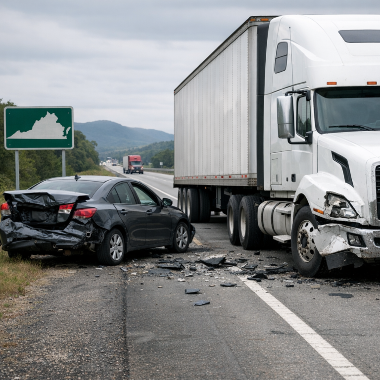 Illustration of Virginia truck accident laws and claims process
