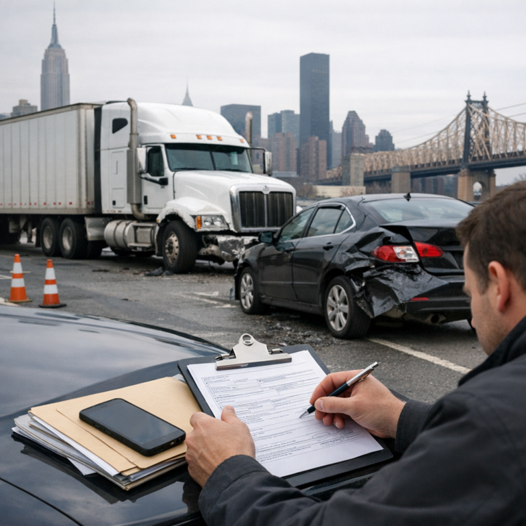 file claim new york truck accident illustration for What to know about filing a truck accident claim in New York